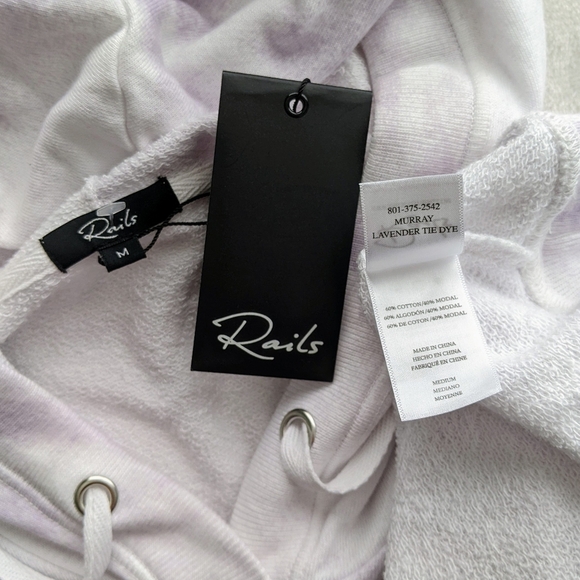 Rails Sweatshirt Pullover Hooded Cloud Tie Dye Cotton Modal Lavender M NWT - Picture 12 of 12
